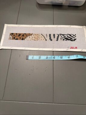 NeedleDeeva "Wild Life" needlepoint canvases, eyeglass reader case.🐈‍⬛#2